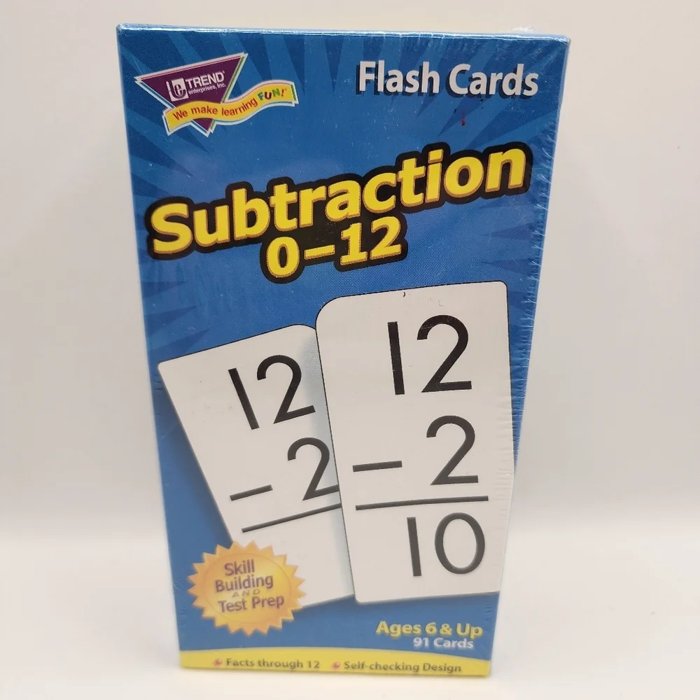 New- Subtraction 0-12 Skill Drill Flash Cards Trend - Picture 1 of 3
